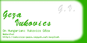 geza vukovics business card