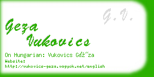 geza vukovics business card